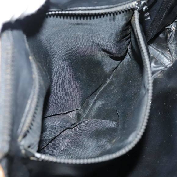 CELINE Clutch Bag Leather Black Brown Gold Auth fm3932 - Picture 11 of 16